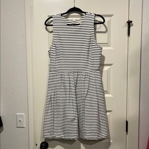 J. Crew Black and White Striped Dress